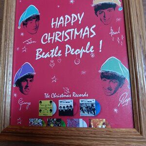 Framed Beatle's Merry Christmas display picture-10 by 12 inches